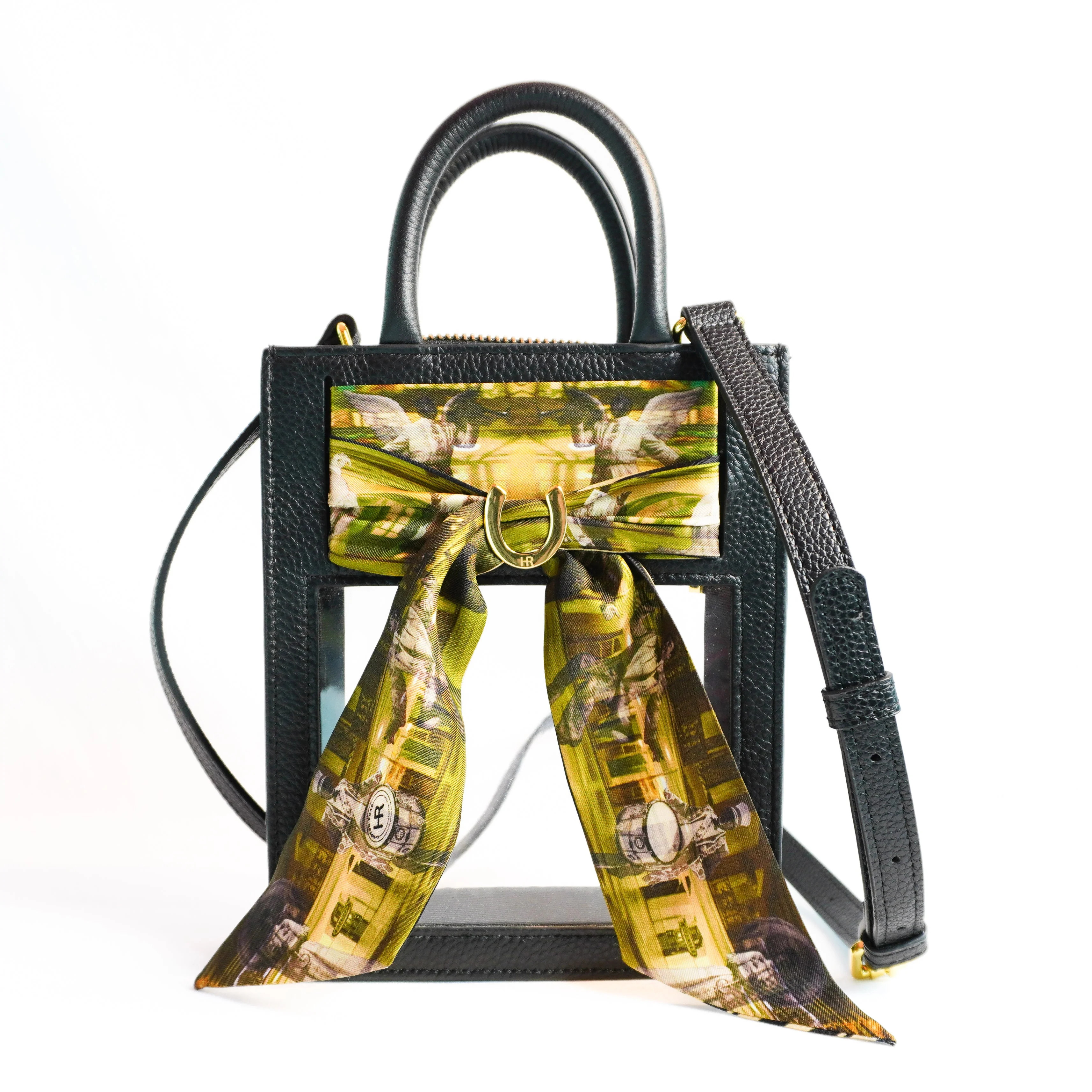 Stadium Approved Leather Top Handle Purse with Silk Twill Skinny Scarf | Hampton Road Designs, LLC