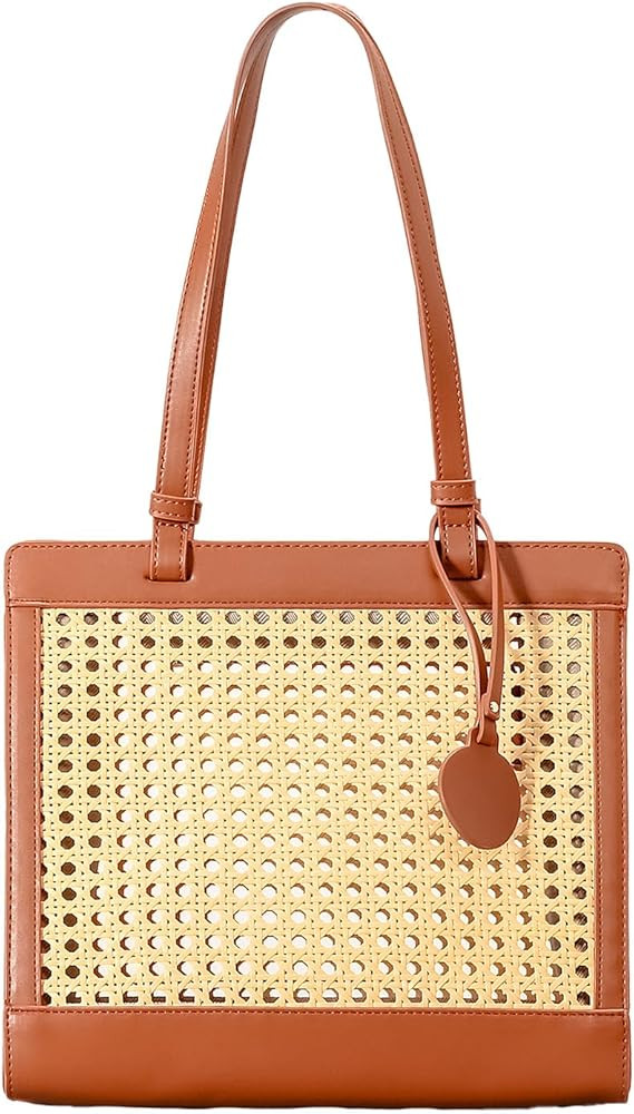 Straw Beach Bag for Women Summer Woven Rattan Tote Bag Straw Purses and Handbags for Vacation wit... | Amazon (US)