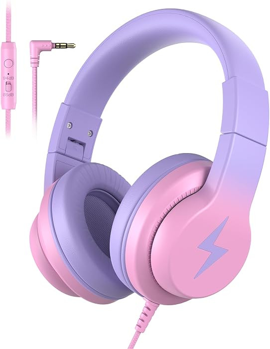 Candy Bila Wired Kids Headphones with Microphone, 85dB Safe Volume | Amazon (US)