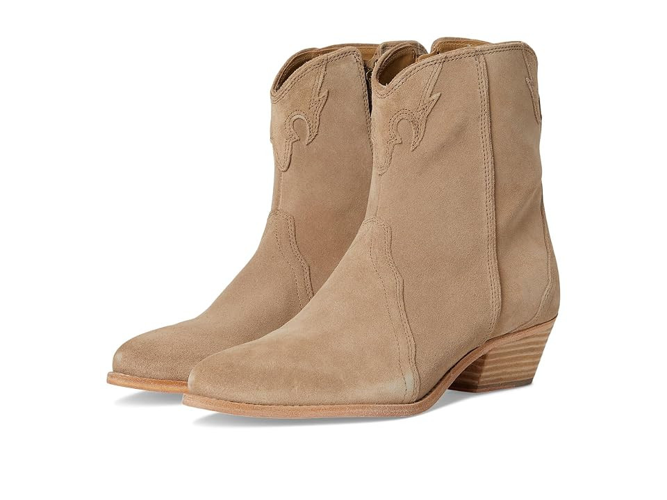 Free People New Frontier Western Boot Women's Shoes Oyster Suede : EU 39.5 (US Women's 9.5) M, Leather | Zappos