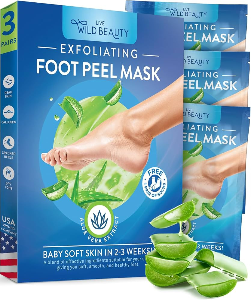 Foot Peel Mask, Foot Mask that Moisturizes Dry Cracked Feet, Foot Peel for Soft Foot Exfoliator f... | Amazon (US)