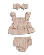 3pc Newborn Girls Strawberry Ruffle Bubble Set With Headband | TJ Maxx
