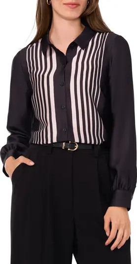 Halogen® Geo Stripe Button-Up Shirt | Nordstrom | Nordstrom