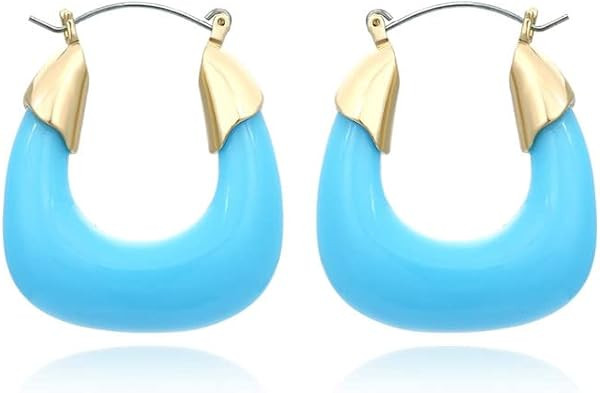 Women Resin Hoop Earrings Handmade Designer Lightweight | Amazon (US)