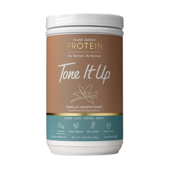 Tone It Up Plant-Based Protein Powder - Vanilla Unsweetened - 14.32oz | Target