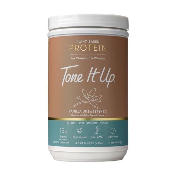 Tone It Up Plant-Based Protein Powder - Vanilla Unsweetened - 14.32oz | Target