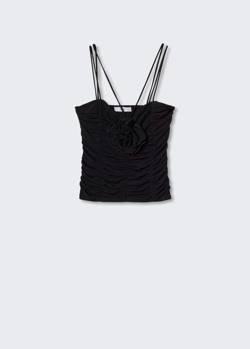 Search: Top gathered flower detail (1) | Mango USA | MANGO (US)