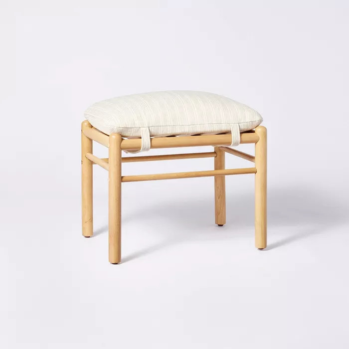 Emery Wood and Upholstered Ottoman with Straps - Threshold™ designed with Studio McGee | Target