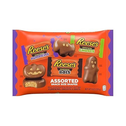 REES'S Milk Chocolate Peanut Butter Snack Size Candy, Halloween Bag (Assorted) | Amazon (US)