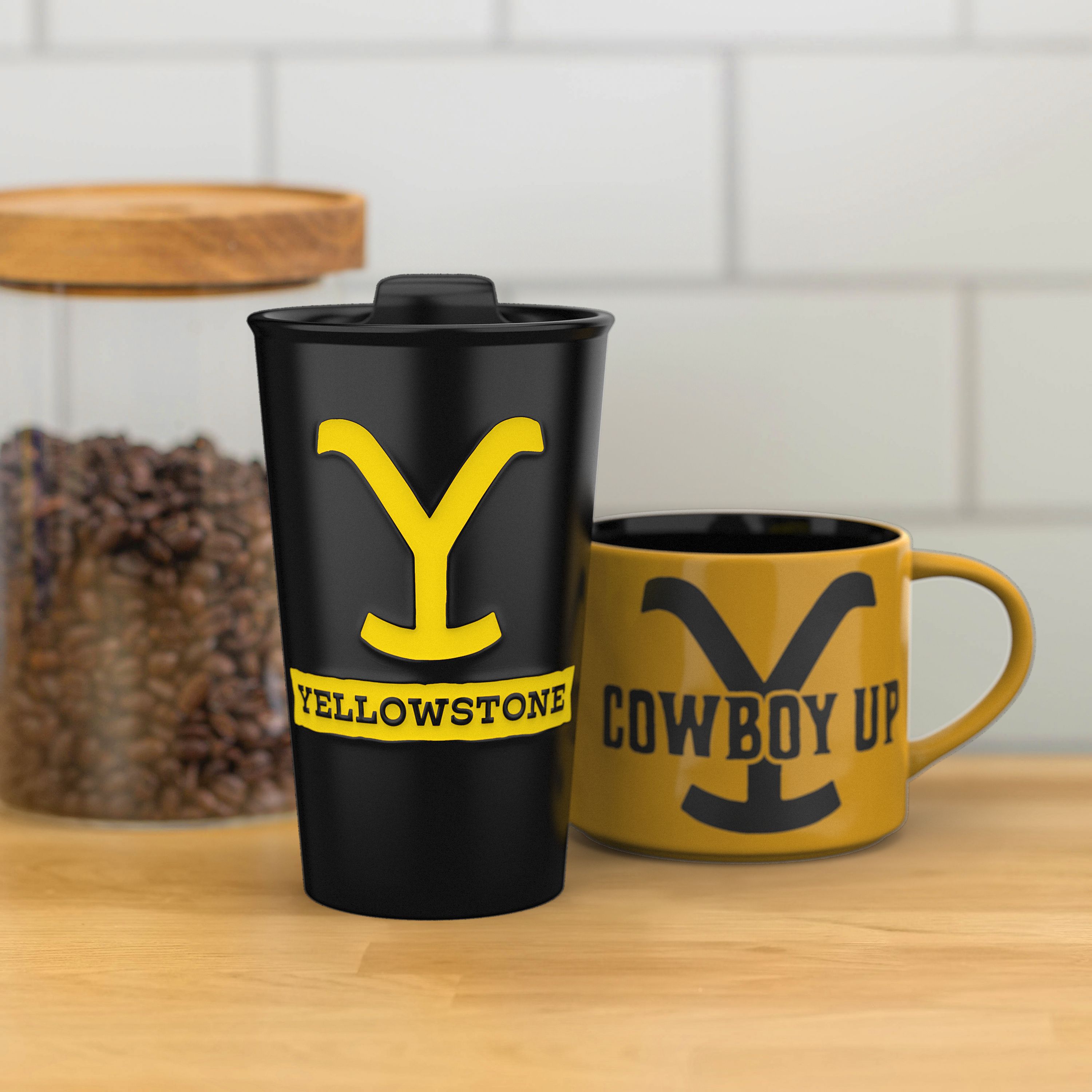 Zak Designs 2pk Yellowstone 15oz Modern Mug and Java Twist Travel Mug with Lid, Cup, Ceramic, Gif... | Walmart (US)