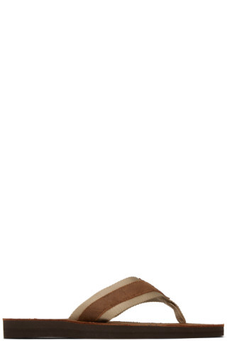 Brown Vintage Bolt Flip Flops | SSENSE