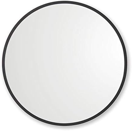 Better Bevel 30” x 30” Black Rubber Framed Mirror | Round Bathroom Wall Mirror | Amazon (US)