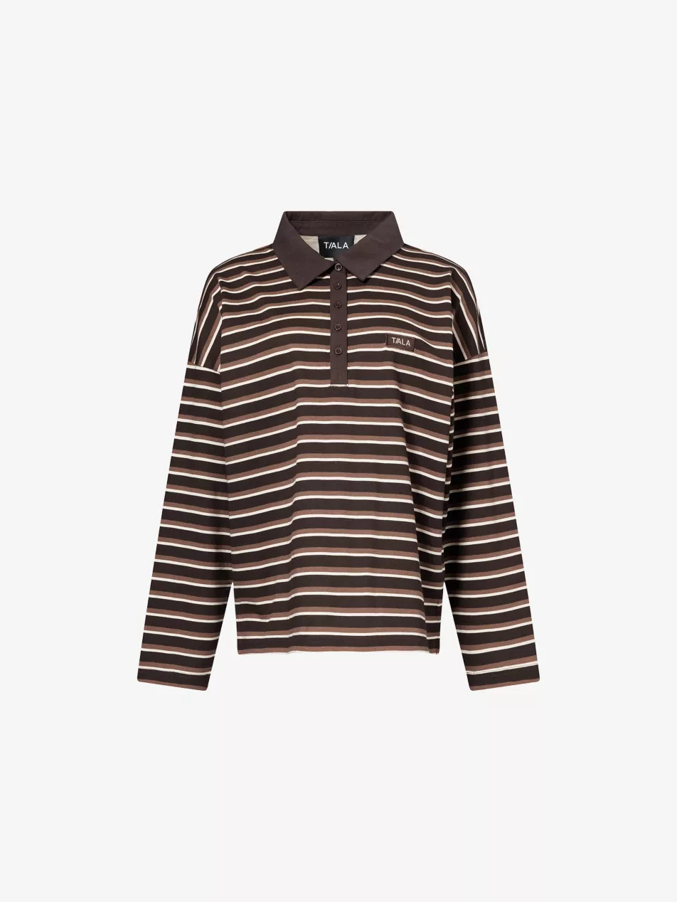 WE ARE TALA - Striped Relaxed-Fit Cotton Rugby Polo Shirt | Selfridges.com | Selfridges