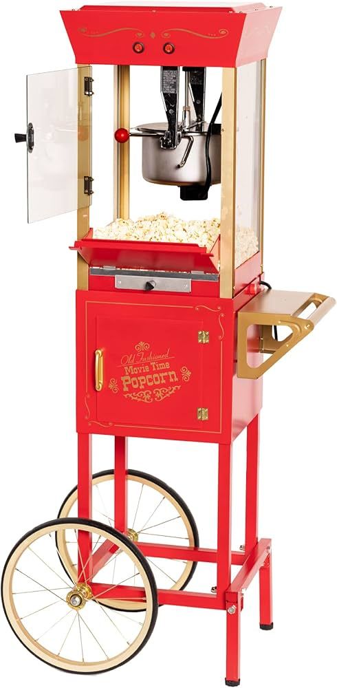 Nostalgia Popcorn Maker Machine - Professional Cart With 8 Oz Kettle Makes Up to 32 Cups - Vintag... | Amazon (US)