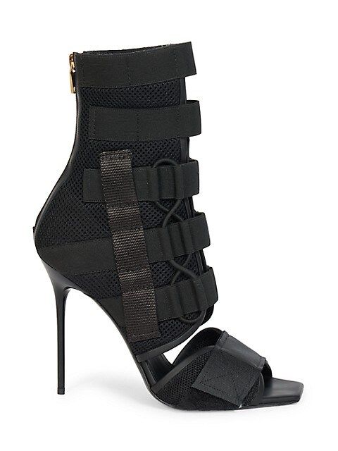 Balmain Uma Velcro &amp; Mesh Sandals | Saks Fifth Avenue