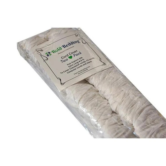 Chandelier Cord & Chain Cover  White Faux Silk  2 Pack Total - Etsy | Etsy (US)