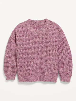 Long-Sleeve Waffle-Stitch Sweater for Toddler Girls | Old Navy (US)