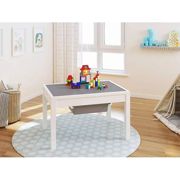 UTEX Kids 2 in 1 Large Activity Table with Storage, Construction Table for Kids,Boys,Girls, White | Walmart (US)