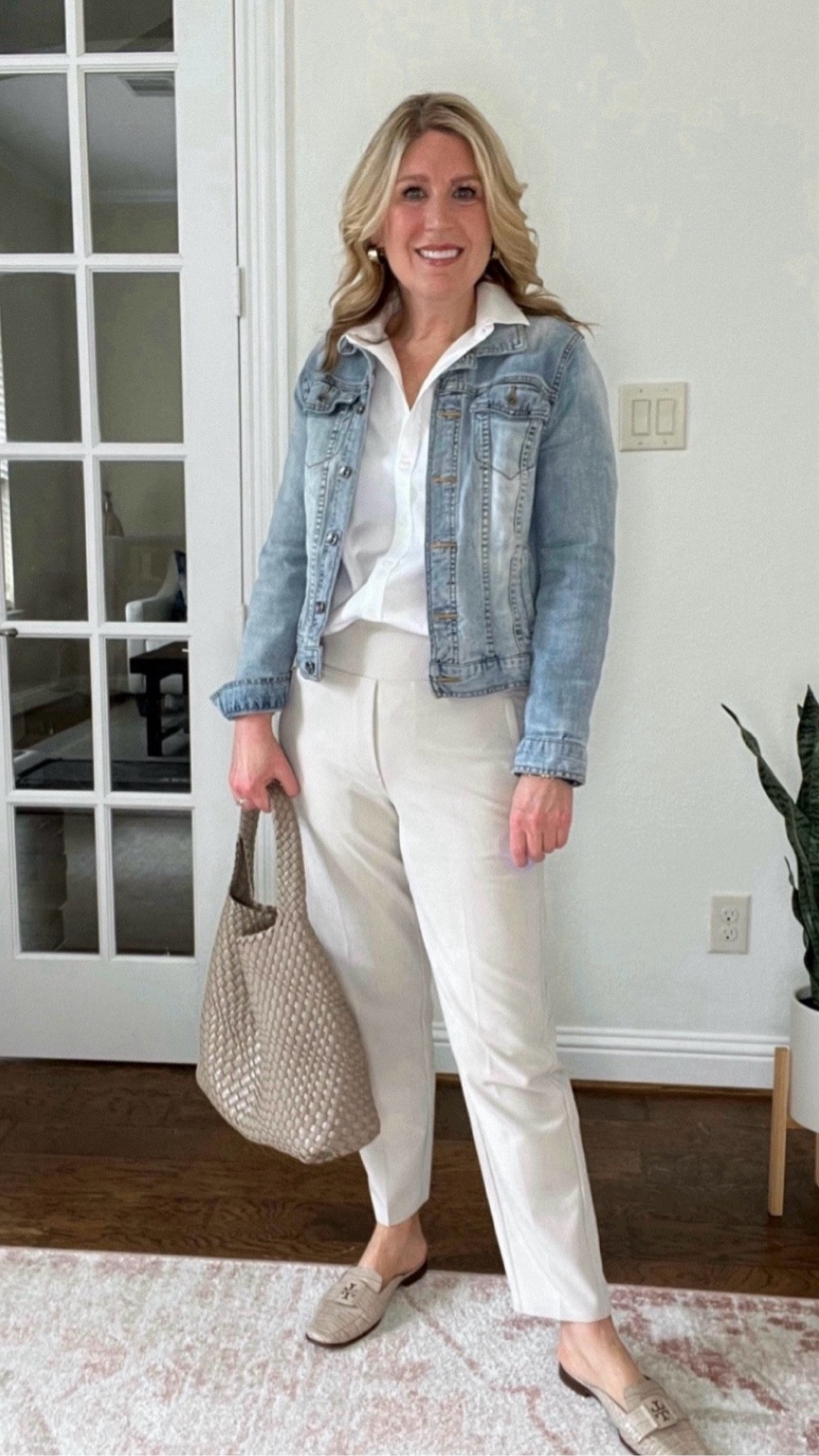 Such a polished look. Great for travel. I LOVE my Endless High Rise Pants from Athleta. ♥️ They are stretchy. Run slightly large. Stick with your regular size. This shade is called abalone. It’s a light taupe. 
Button up shirt is slightly stretchy. It’s my favorite from Chico’s and runs true to size. 

Love these sales! ♥️

#LTKStyleTip #LTKWatchNow #LTKItBag #LTKShoeCrush #LTKParties#LTKFindsUnder100 #LTKFindsUnder50 #LTKOver40 #LTKmomlife #LTKootd #LTKWorkwear #LTKMidsize #LTKSaleAlert #LTKSeasonal #LTKTravel