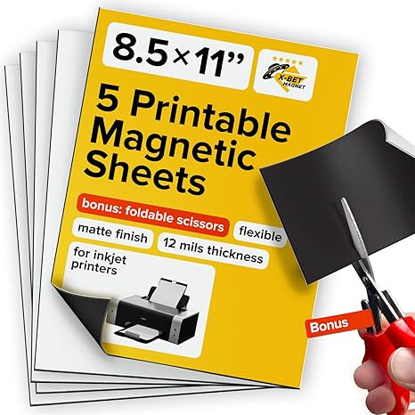 X-bet MAGNET Inkjet-Optimized Printable Magnetic Sheets - 8.5x11, Magnetic Paper for DIY Stickers... | Amazon (US)