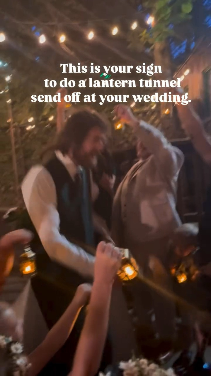 Walking through a tunnel of glowing lanterns to the song “May it be” from Lord of the rings was pure magic!✨ I had never seen it done before, so I loved that it was a unique idea.
#ltkwedding #diywedding #lotrwedding #sendoff #sendoffideas #weddingsendoff #weddinginspiration #lanterntunnelsendoff #lotr #lordoftherings #intothewoodswedding #intothewoods #mayitbe #lordoftheringsfan #magical