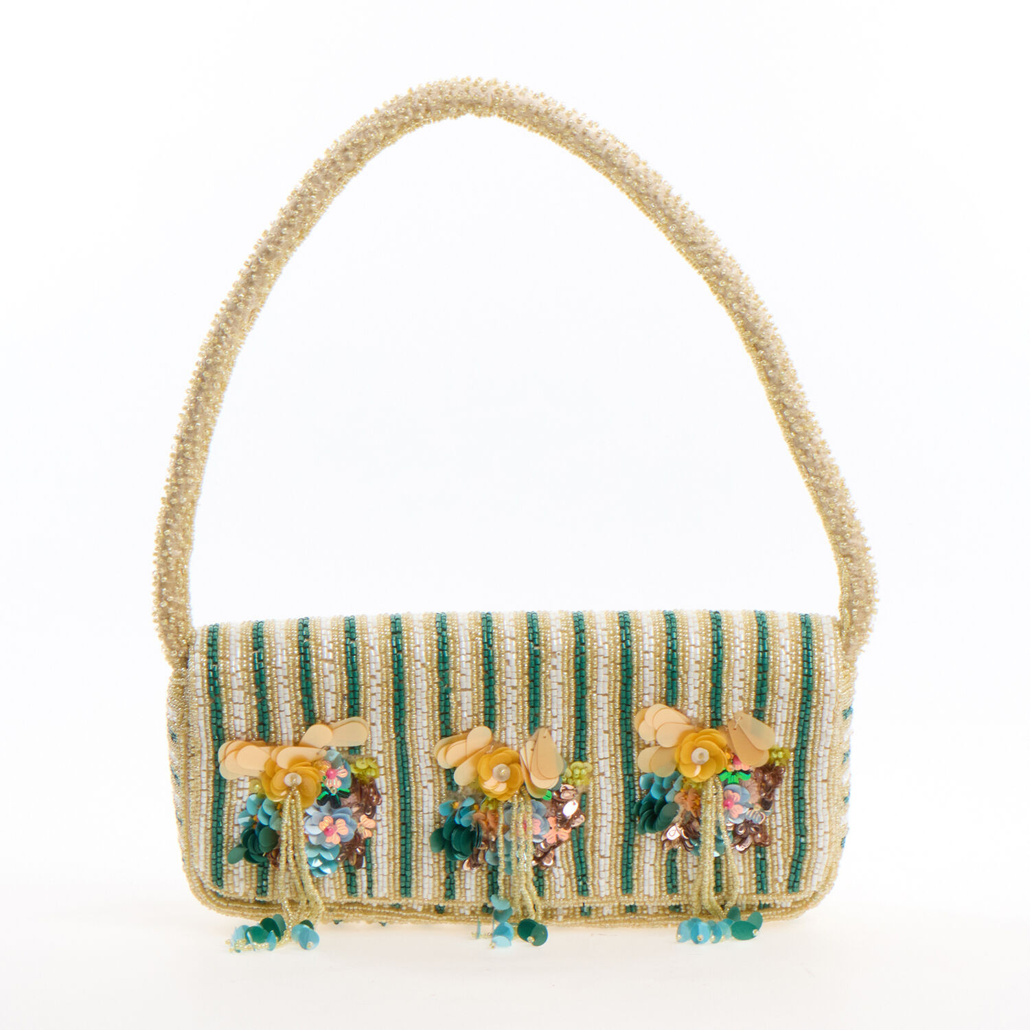 Multicolour Beaded Floral Shoulder Bag | TK Maxx
