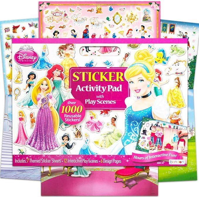 Disney Princess Giant Sticker Box Activity Set ~ Over 1000 Disney Princess Stickers Featuring Cin... | Amazon (US)