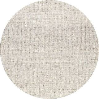 Elfriede Solid Jute Natural 8 ft. Round Rug | The Home Depot