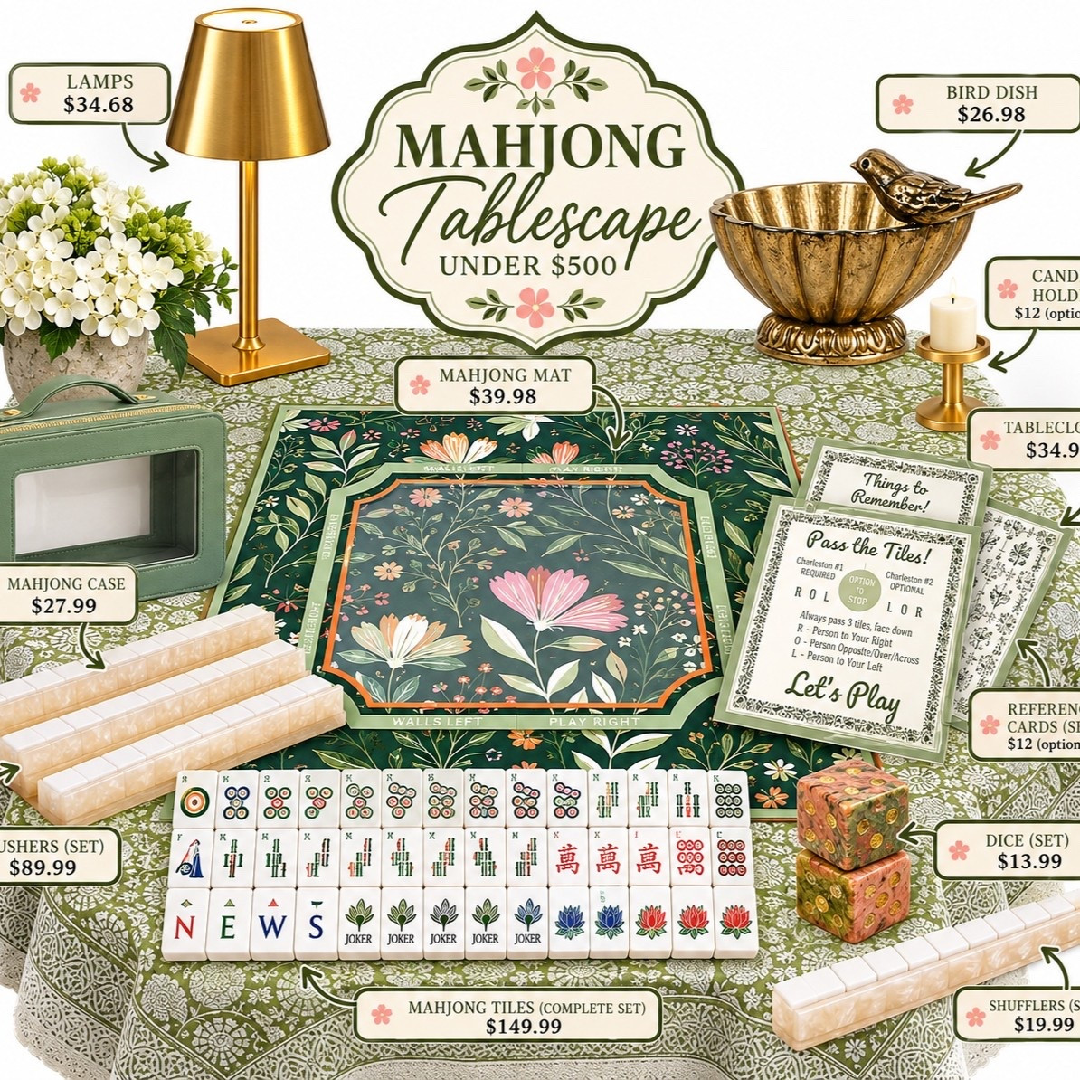 Let’s create an entire mahjong table for less than a set of namebrand tiles! 🀄️