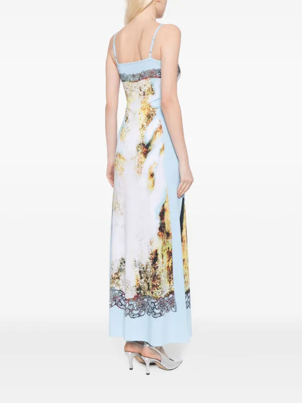 Y/Project graphic-print Slip Dress | Blue | FARFETCH | Farfetch Global