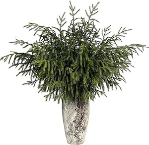 FOTEEWL Real Touch Norfolk Pine Branch - 36" Artificial Christmas Green Plants Branches Faux Gree... | Amazon (US)