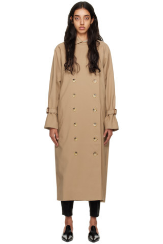 Totême - Khaki Oversized Trench Coat | SSENSE