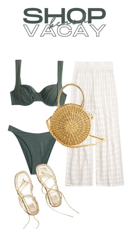 Abercrombie, beach pants, bikini, sandals, beach bag 

#LTKswim #LTKtravel #LTKSpringSale