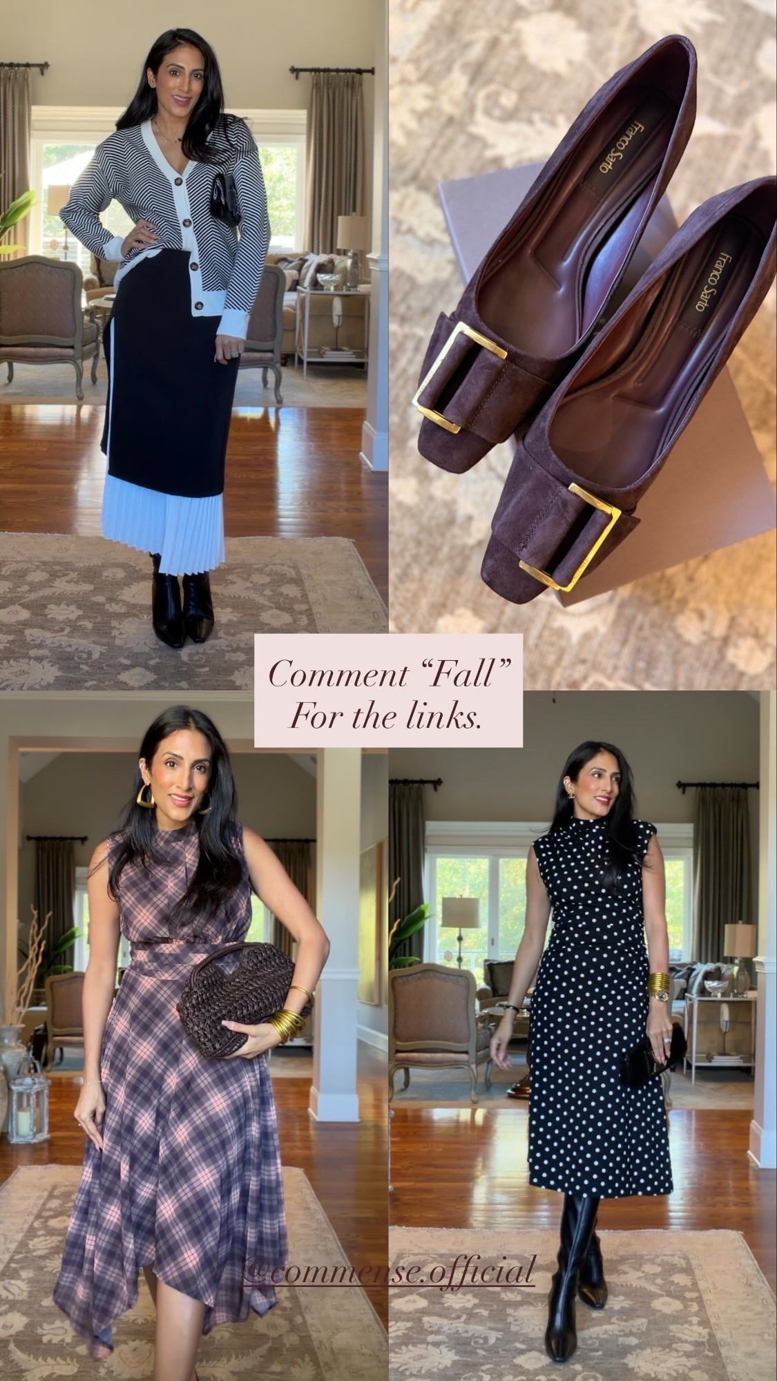 Plaid, polkadots, and stripes. Keep them all for fall!!￼