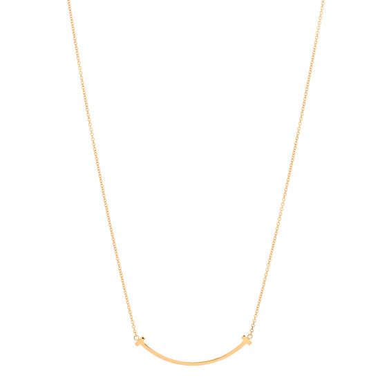 18K Rose Gold Small T Smile Pendant Necklace | FASHIONPHILE (US)