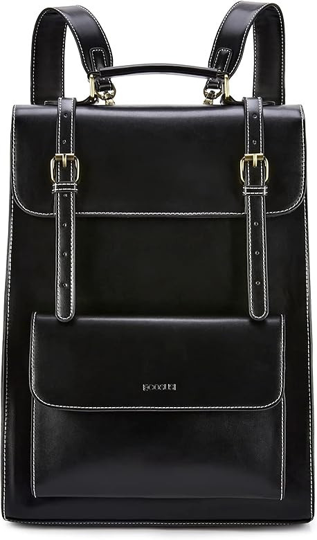 ECOSUSI Laptop Backpack for Women PU Leather Backpack Vintage for Laptop 15.6 inches Computer Bag... | Amazon (US)