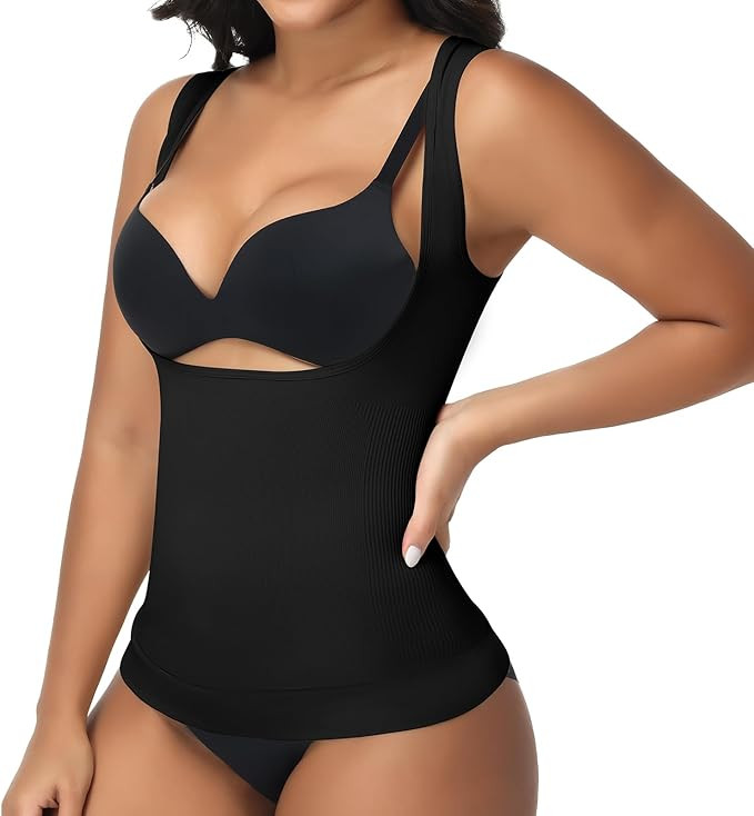 JOYSHAPER Camiseta sin mangas para mujer, de compresi\u00f3n debajo del busto, con control de abd... | Amazon (US)