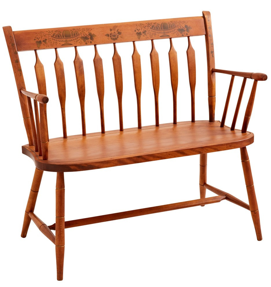 Traditional Stenciled Maple Bench
 | Rejuvenation | Rejuvenation