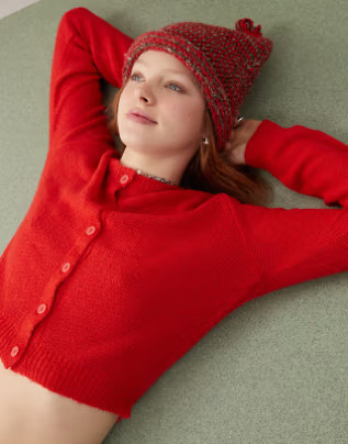 Reclaimed Vintage - Gilet court - Rouge cerise | ASOS (Global)