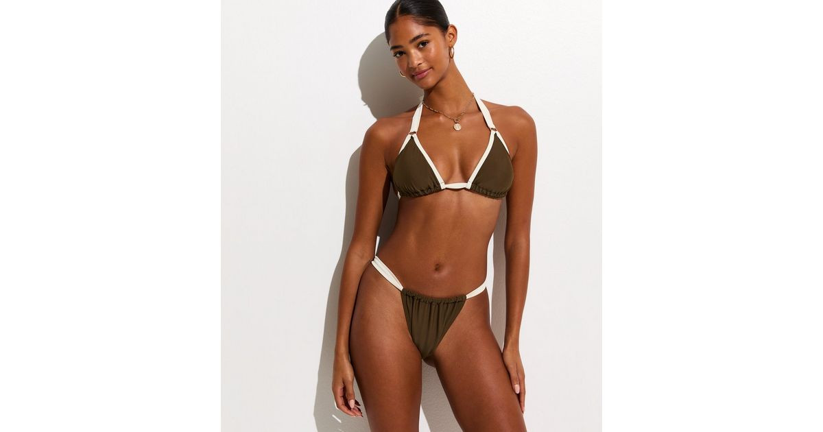 Mid Brown Wide Strap Tanga Bikini Bottoms | New Look | New Look (UK)