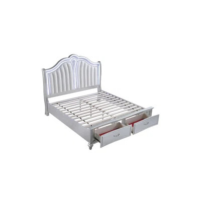 Mystic Contemporary Style Upholstered LED headboard Bed made with Wood | Wayfair North America
