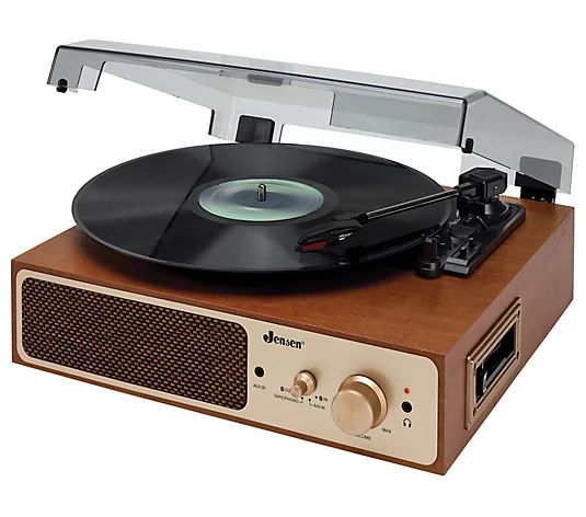 JENSEN Bluetooth 3-Speed Turntable with Cassette Player | QVC