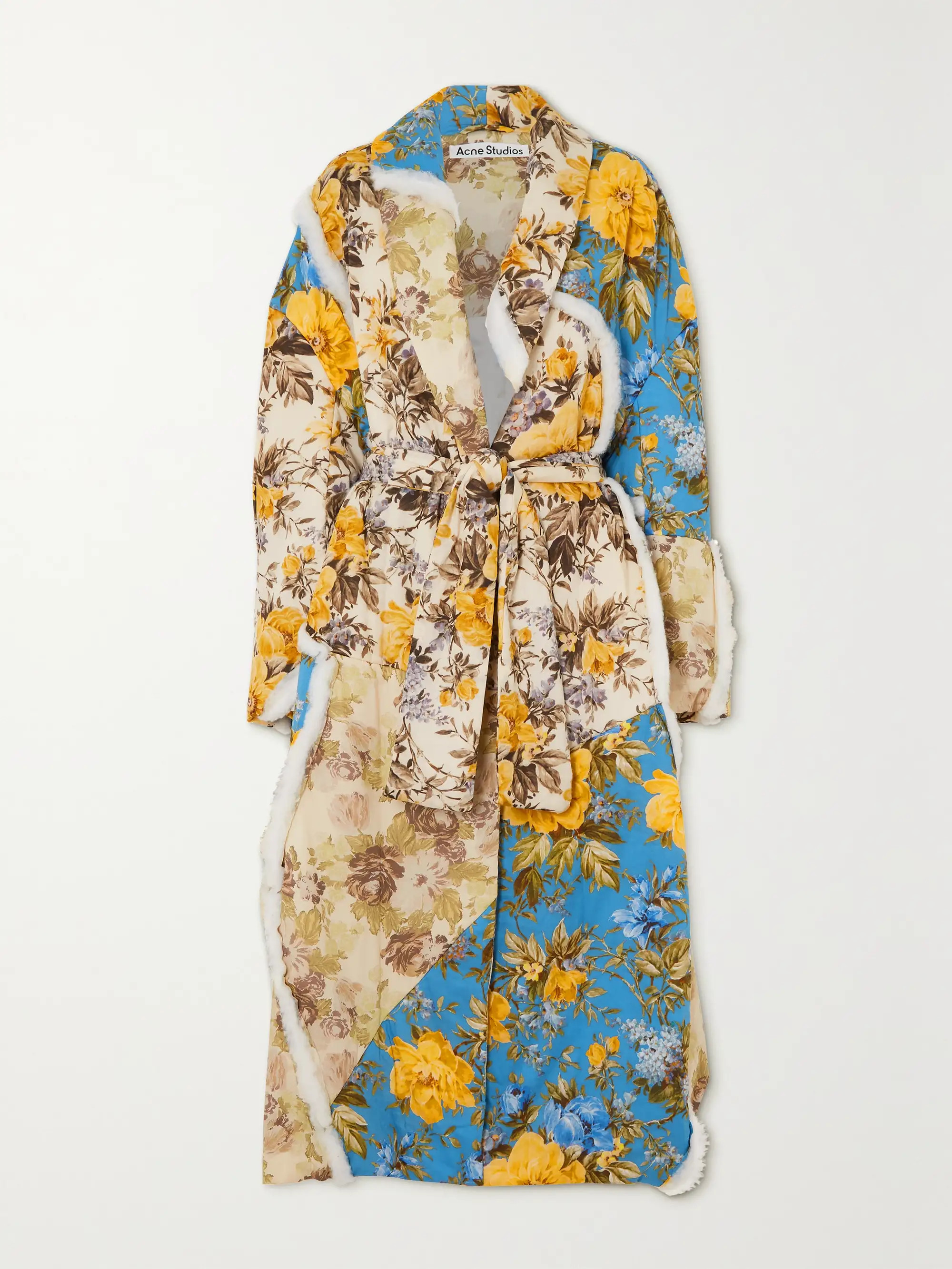 Belted cotton-trimmed floral-print cotton-shell coat | NET-A-PORTER (US)