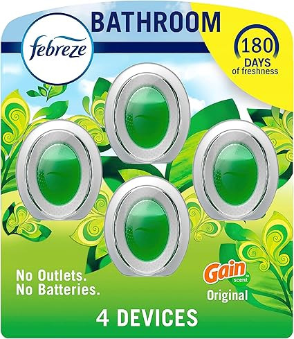 Febreze Bathroom Air Freshener, Odor-Fighting, Plug In Alternative, Air Fresheners for Home and B... | Amazon (US)