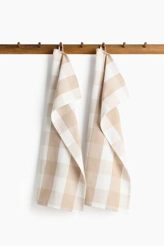 H & M - 2-Pack Linen-Blend Tea Towels - Beige | H&M (US + CA)