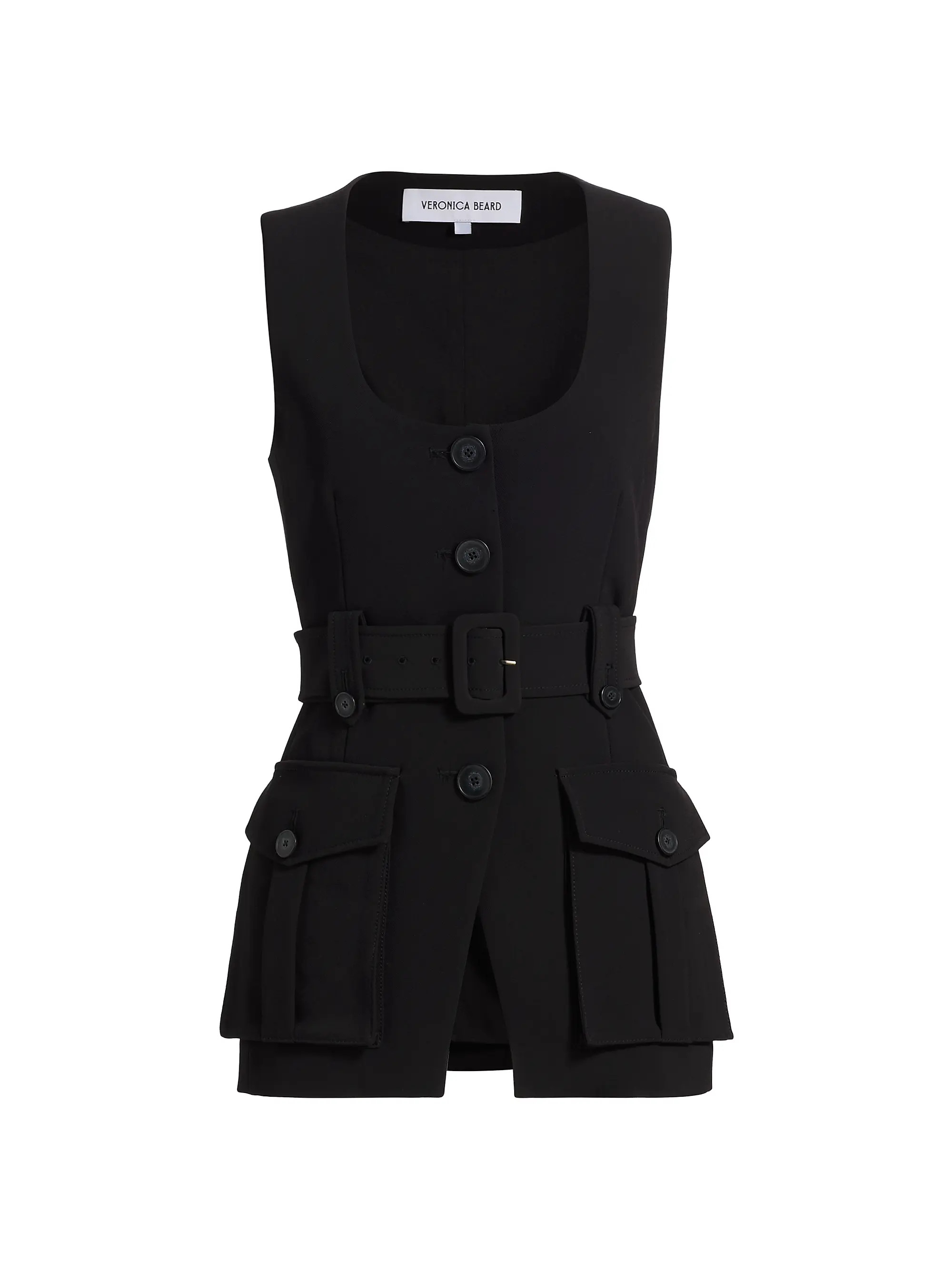 Veronica Beard Becker Belted Vest | Saks Fifth Avenue | Saks Fifth Avenue