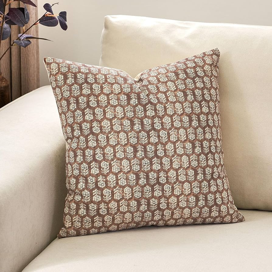 DOMVITUS Pillow Covers 20x20, Floral Pillow Covers, Couch Pillows for Living Room, Decorative Far... | Amazon (US)