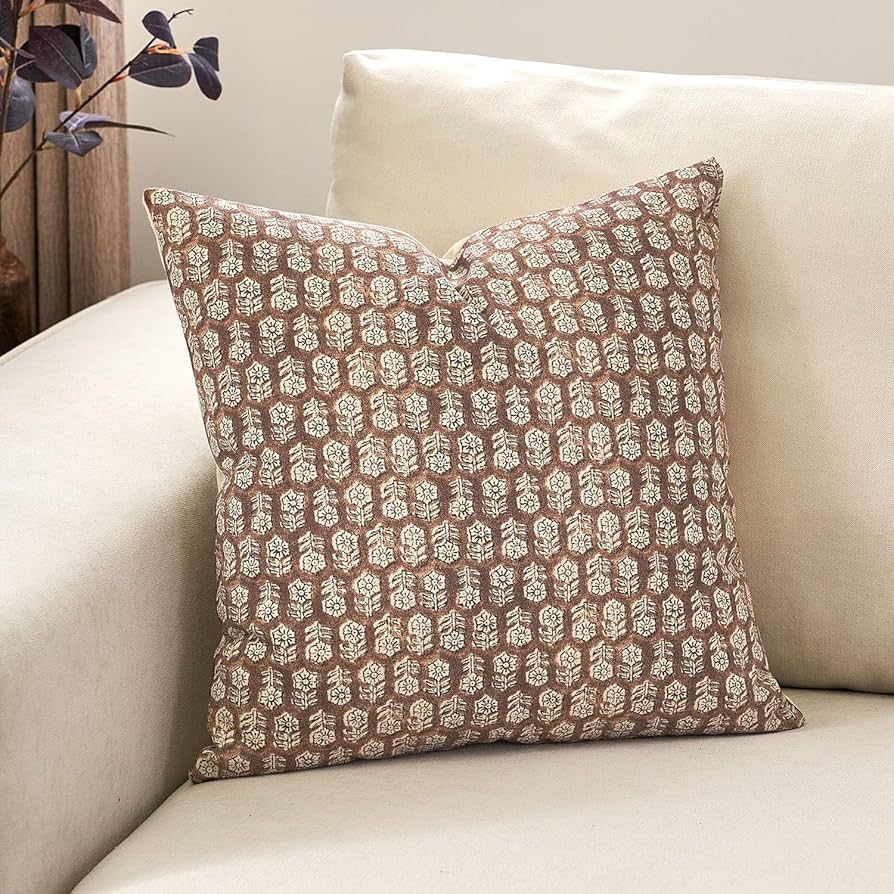 Amazon.com: DOMVITUS Floral Pillow Covers, 18x18 Pillow Cover, Couch Pillows for Living Room, Dec... | Amazon (US)