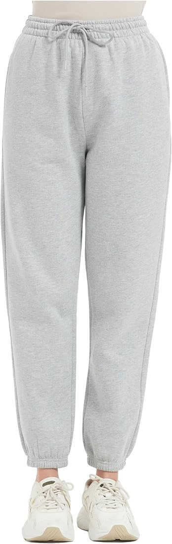 Tronjori Womens High Waisted Pull on Baggy Fleece Sweatpants Fall Winter Athletic Jogger Pants Lo... | Amazon (US)