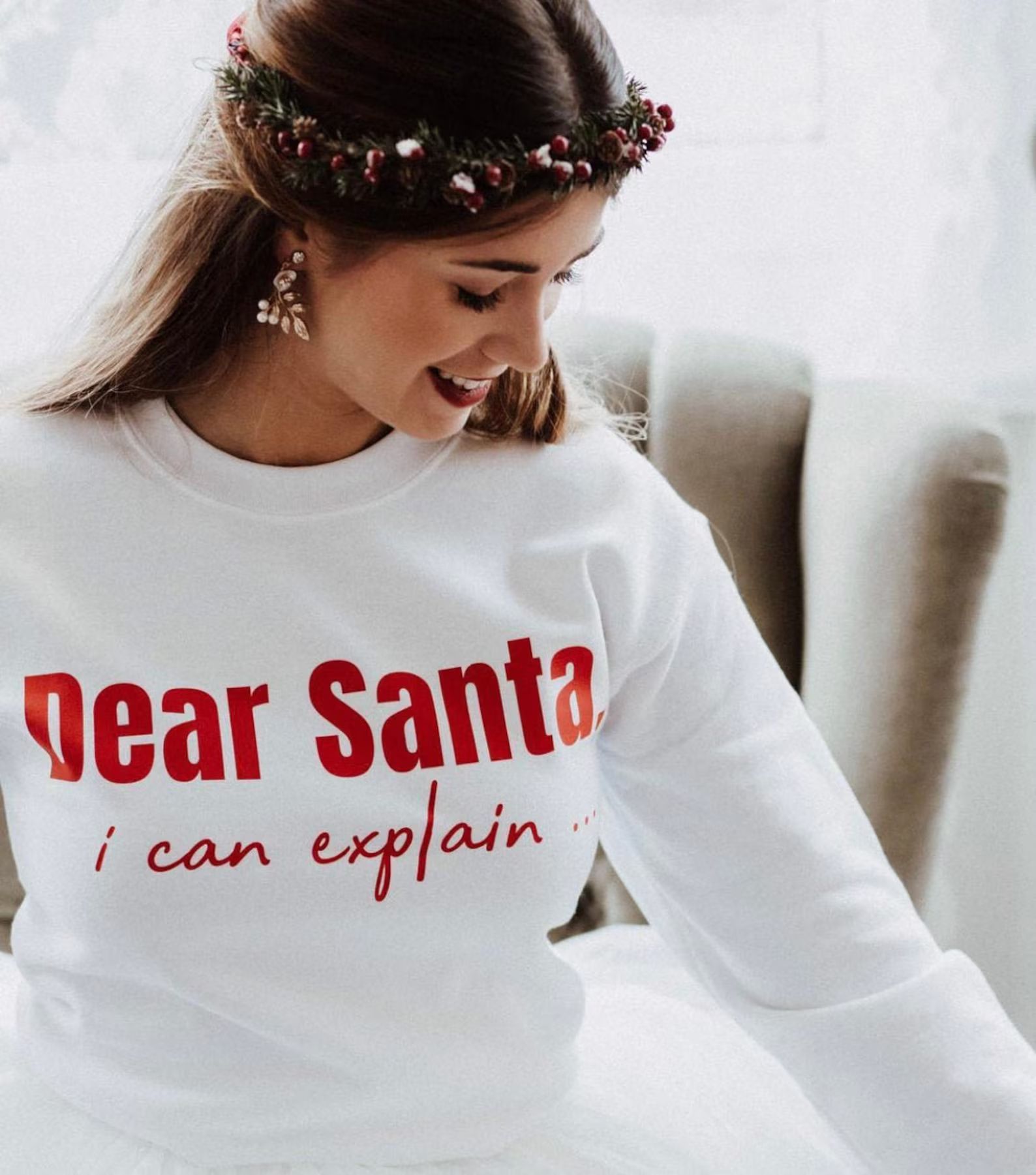 Dear Santa i can explain,  funny christmas sweater, Christmas Sweater Jumper Sweatshirt girls chr... | Etsy (US)